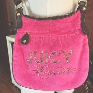 Juicy Couture Pink Terry Cloth w Rhinestones Crossbody